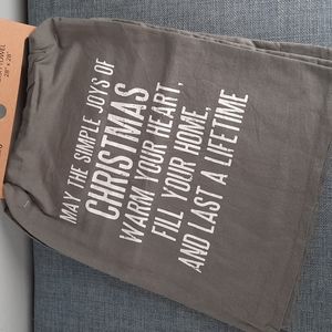 May The Simple Joys Of Christmas Warm Your Heart Kitchen Dish Towel Gray NWT